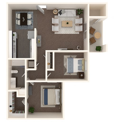 A floor plan of a two bedroom home at North Pointe, Post Falls Idaho